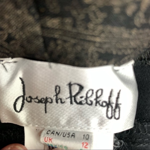 JOSEPH RIBKOFF  Black Paisley Stretchy Leggings size 10 - Picture 2 of 9